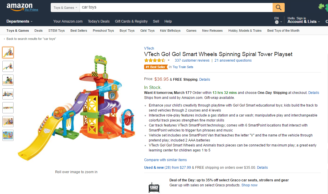 Smart-Wheels-Spinning-Spiral-Tower-Playset Những mẫu đồ chơi oto mới nhất năm 2017 bạn nên mua cho bé