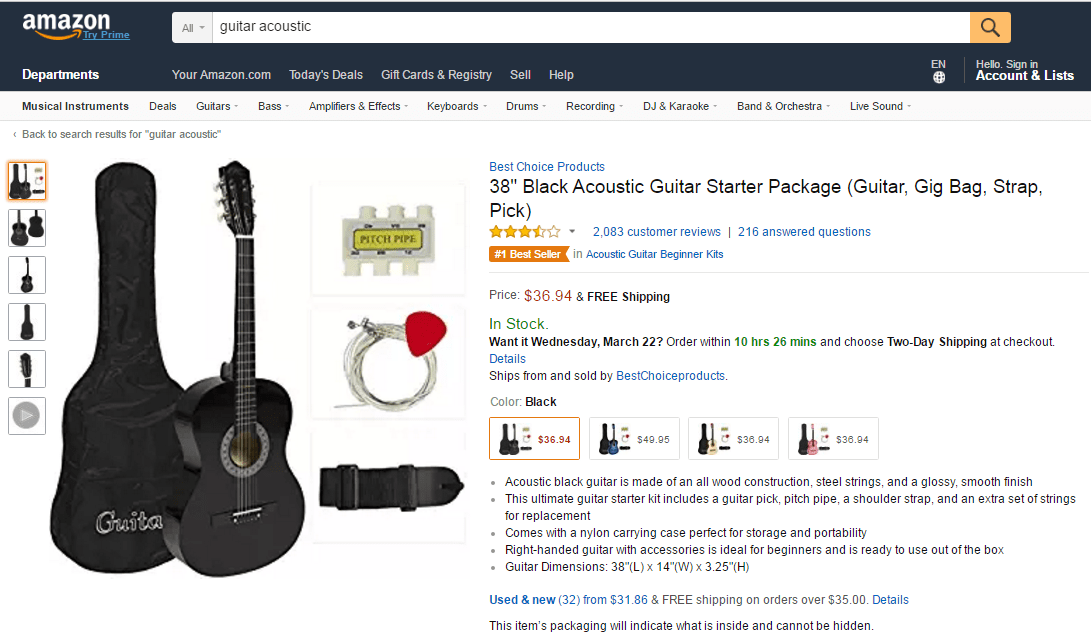 mua-dan-guitar-acoustic-tu-amazon-gia-re-2 Hướng dẫn mua đàn guitar acoustic từ amazon ship về Việt Nam giá rẻ