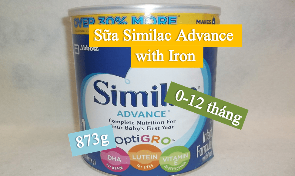 sua-similac-advance-with-iron Sữa bột Similac Advance Infant with Iron 873g dành cho bé từ 0-12 tháng