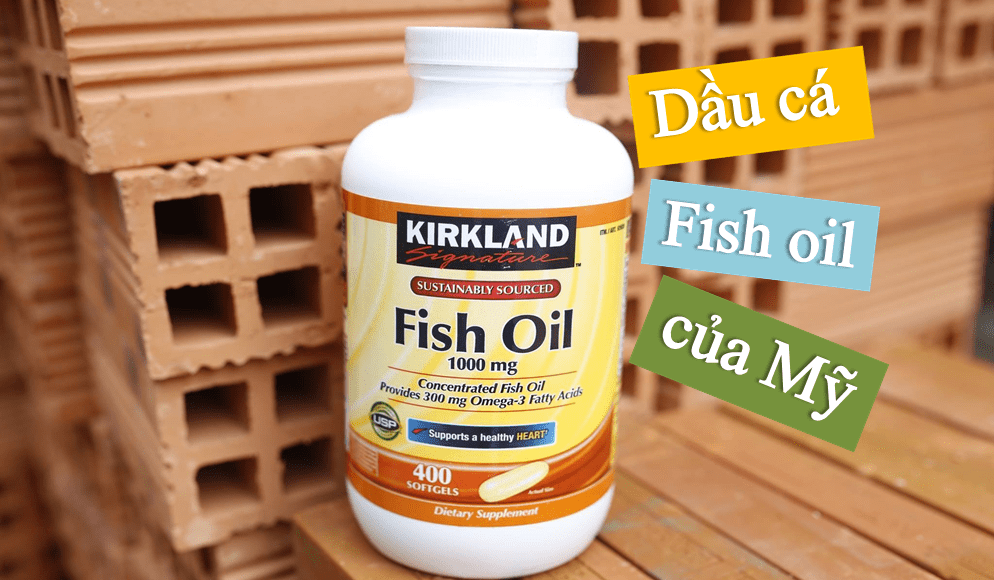 dau-ca-fish-oil-cua-my Dầu cá Fish oil hãng Kirkland Signature 1000 mg 400 viên của Mỹ