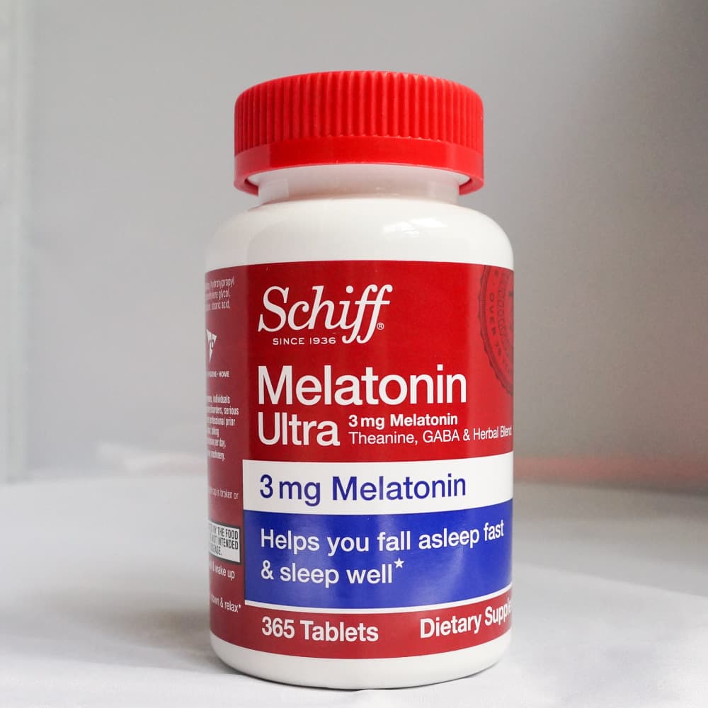 Schiff-Melatonin-Ultra-365-Tablets-New-Larger-Size Thuốc trị mất ngủ Schiff Melatonin Ultra 3mg 365 viên của Mỹ