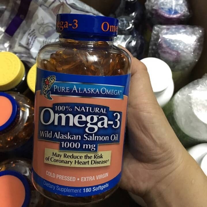 alaska-omega-3-dha-epa-143336 Viên dầu cá hồi Pure Alaska Omega 3 Wild Salmon Oil 1,000MG 180 viên