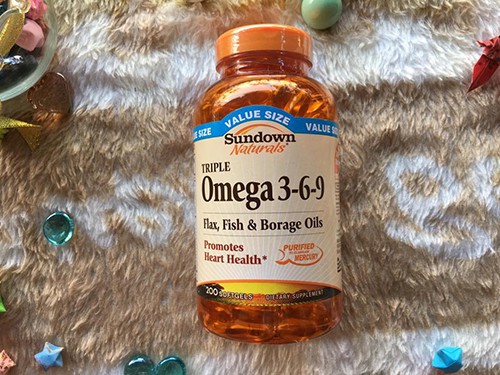 dau-ca-Omega-3-6-9-Sundown-Naturals-3 Viên dầu cá Omega 3-6-9 Sundown Naturals 200 viên của Mỹ