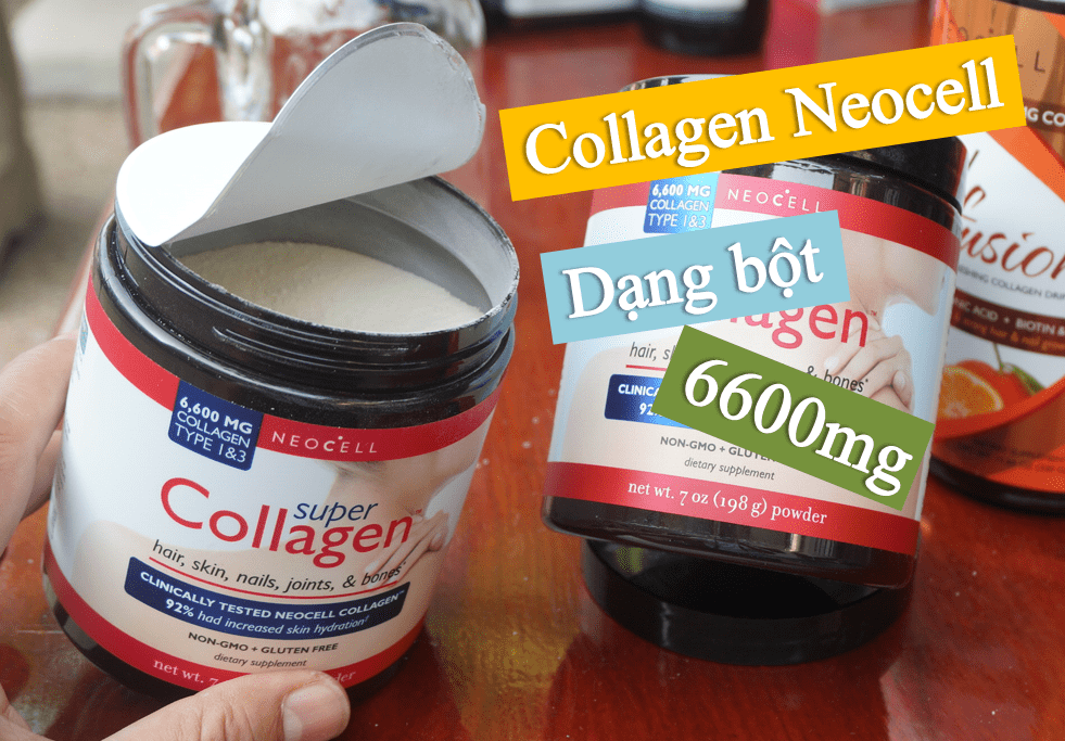 super-collagen-neocell-dang-bot-6600mg-cua-my Super Collagen Neocell dạng bột 6600 mg 7oz 198 gram của Mỹ
