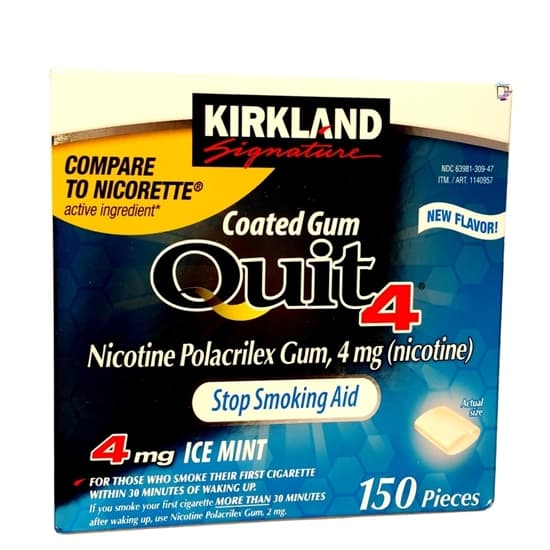 0000355_keo-cai-thuoc-la-quit-4-4mg-nicotin-150-vien_550 Kẹo cai thuốc lá Kirkland Gum Quit 4 hộp 190 viên của Mỹ