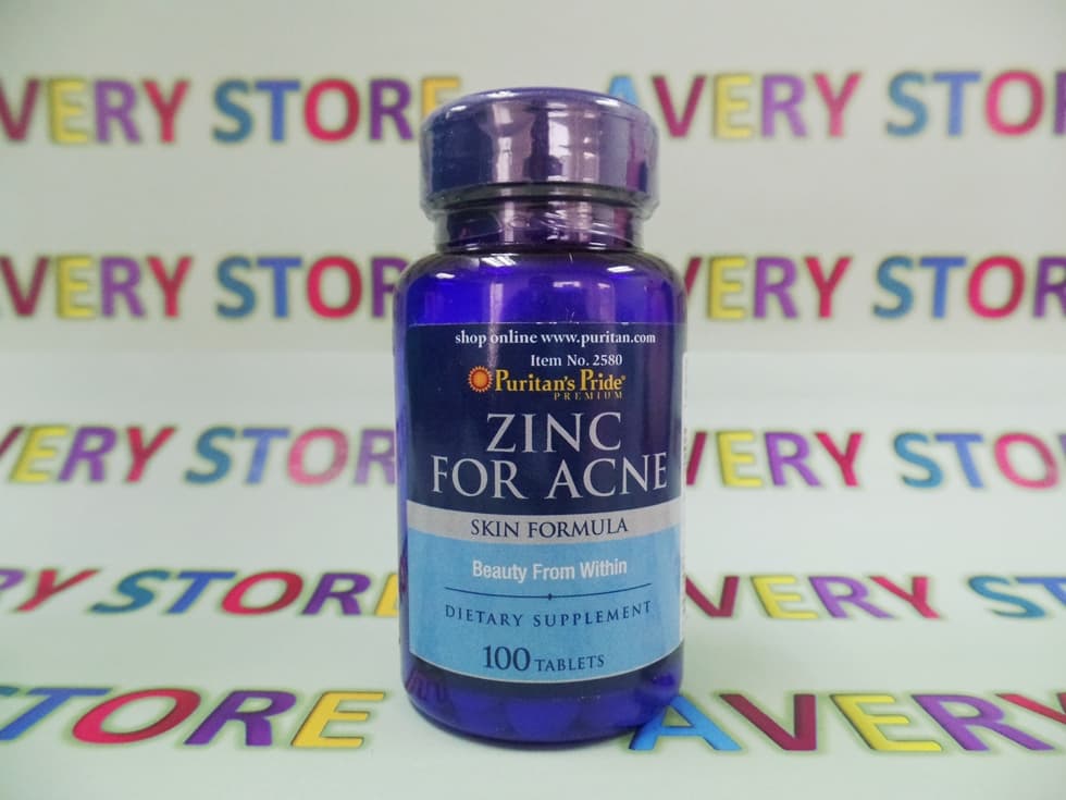 PURITANS-PRIDE-ZINC-FOR-ACNE-2 Viên bổ sung kẽm trị mụn ZinC for Acne Puritant’s Pride 100 viên của Mỹ