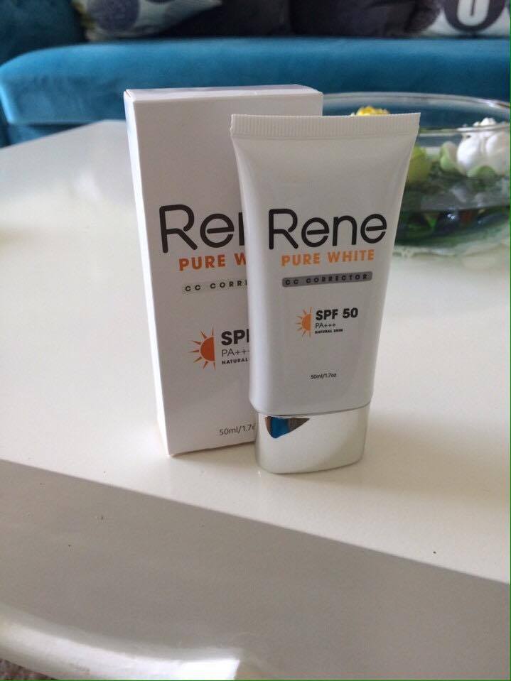 39dcb49b8805cb8700d69af6f36a31c9 Kem trang điểm chống nắng Rene Pure White CC cream Corrector SPF50 PA+++